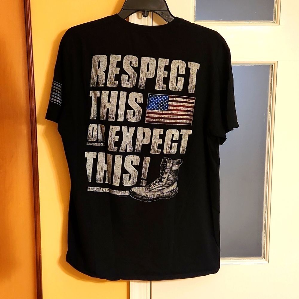 Buck Wear Women's Black "Respect This or Expect This" Slim-Fit Shirt Size L